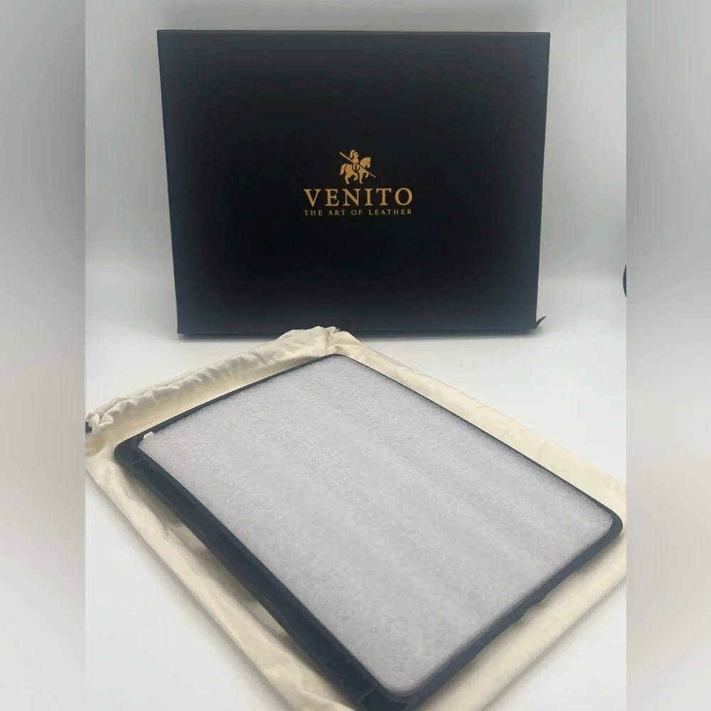 Lecce Leather Wallet Case Compatible with iPad 10.2-2019 Flex Handle Tablet BLK